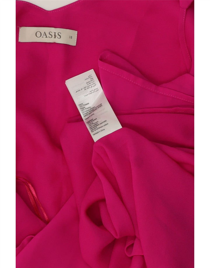 Женский укороченный топ на бретельках Oasis UK 18 XL, розовый полиэстер
