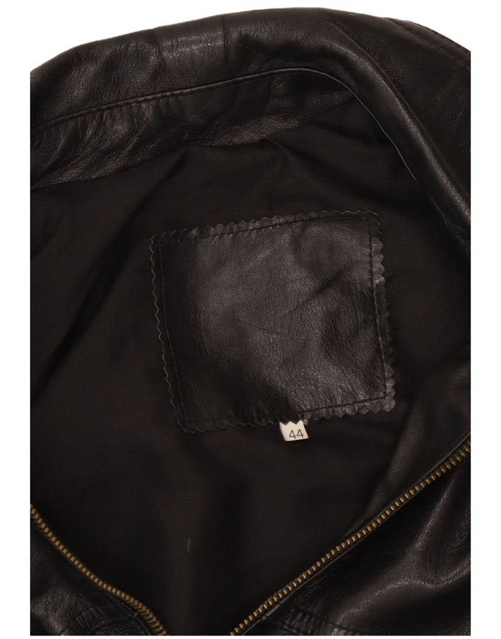 Винтажная женская кожаная куртка IT 44 Medium Black Leather