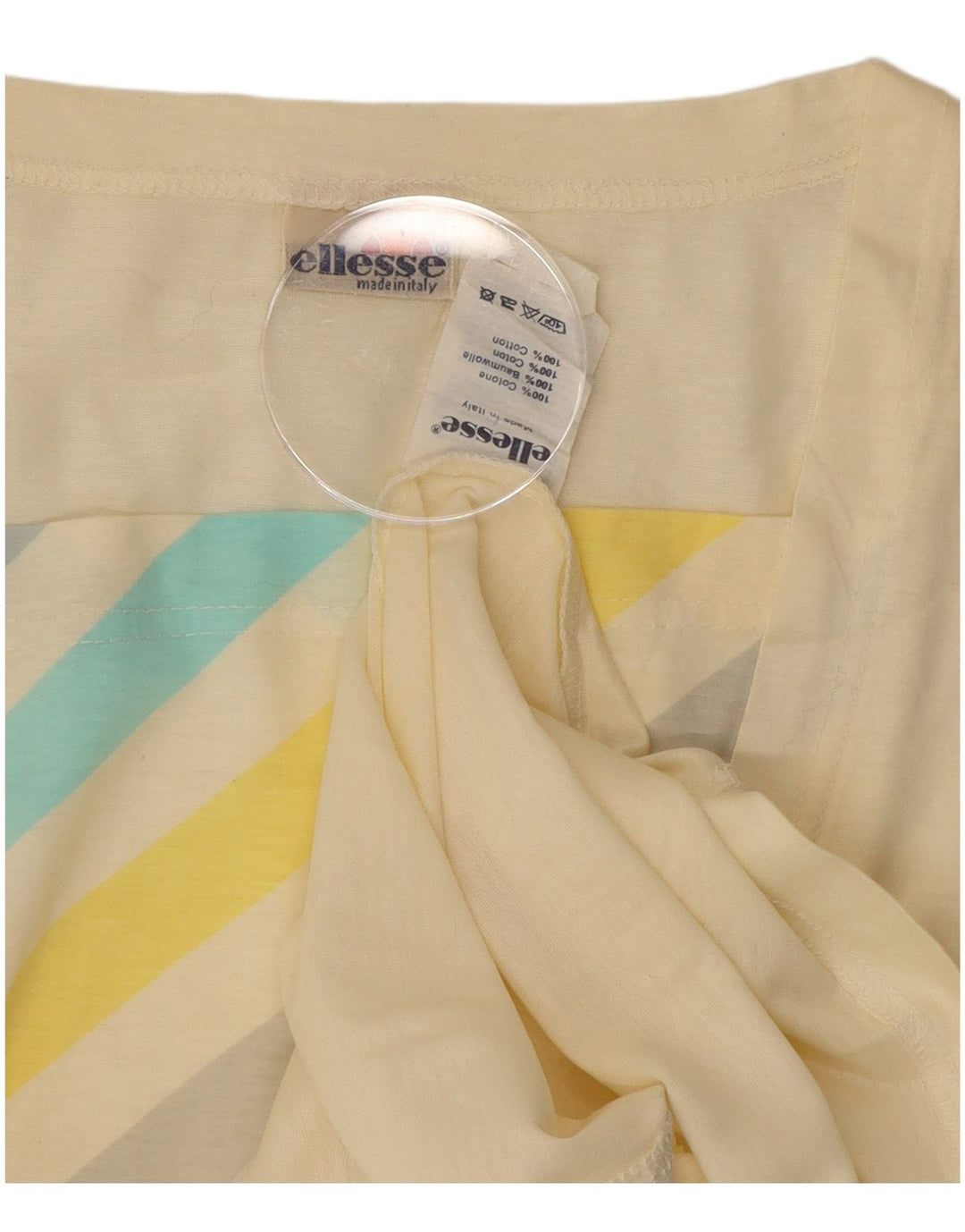 Женская футболка Ellesse Top UK 12 Medium Off White Striped Cotton