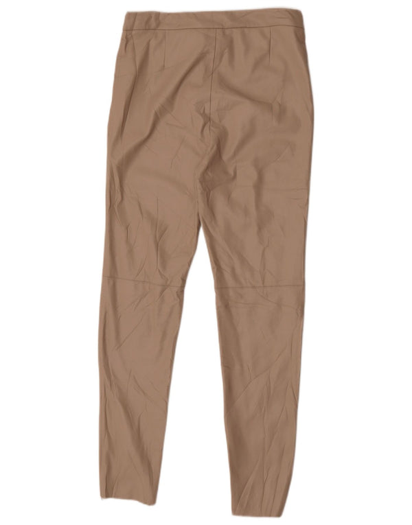 Женские узкие брюки из искусственной кожи Zara Medium W28 L27 Бежевые