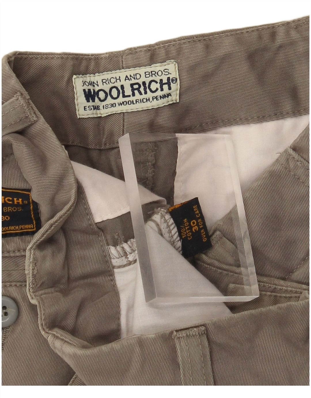 Мужские шорты чинос WOOLRICH W30, хлопок среднего цвета хаки