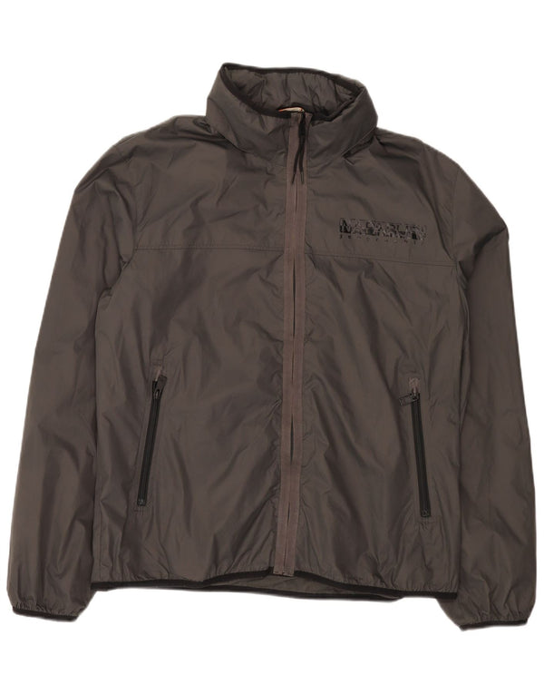 Мужская дождевик с капюшоном Napapijri UK 42 XL Серый Полиамид