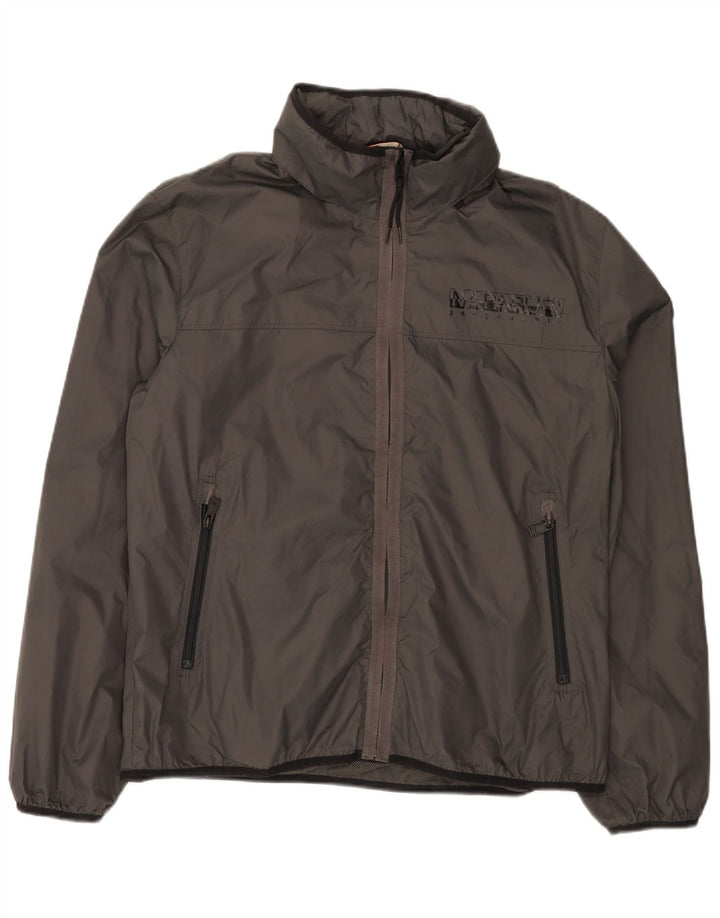Мужская дождевик с капюшоном Napapijri UK 42 XL Серый Полиамид