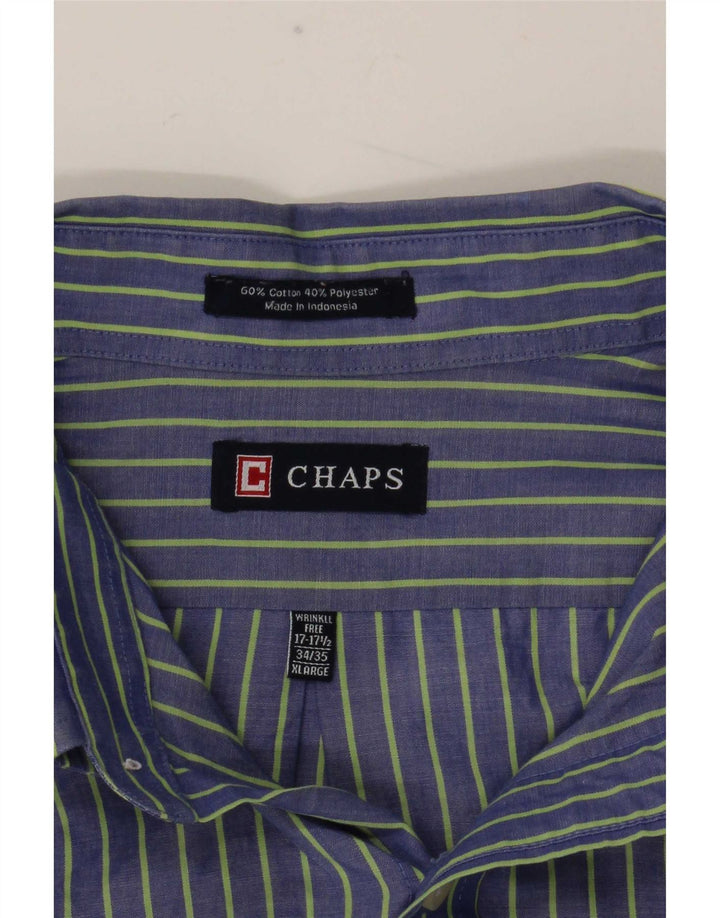 Мужская рубашка Chaps, размер 17 1/2 XL, хлопковая синяя полоска