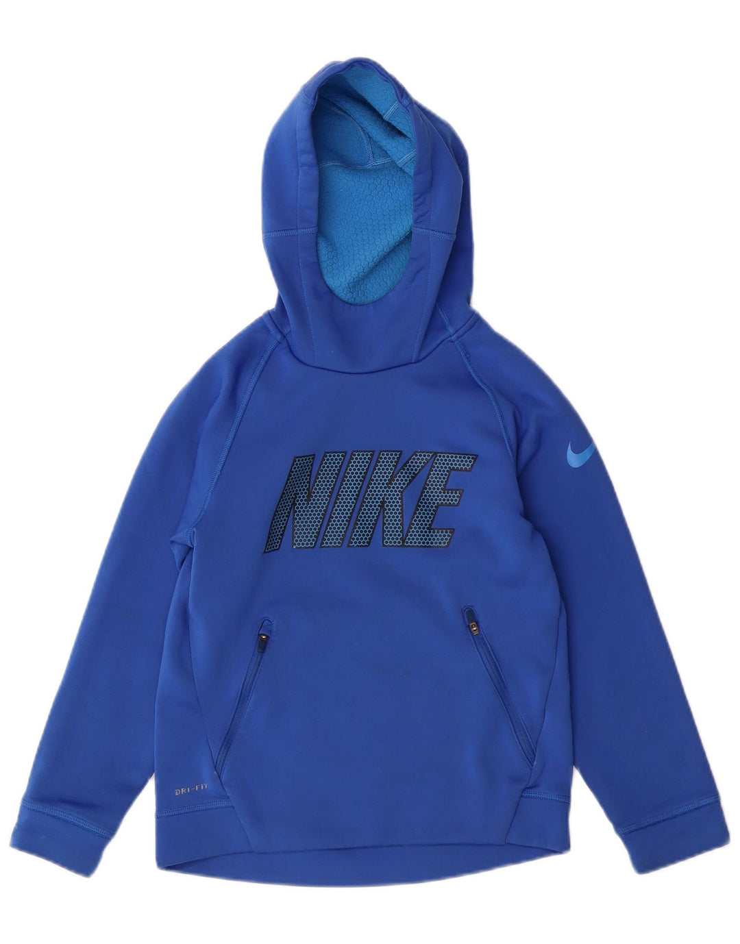 Джемпер с капюшоном NIKE для мальчиков Dri Fit с рисунком, 8–9 лет, маленький синий, полиэстер