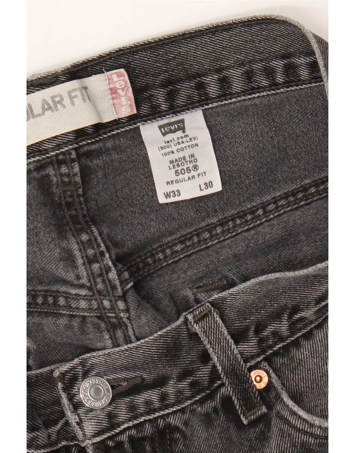 Мужские прямые джинсы Levi's 505 стандартного кроя W33 L30 серые, хлопковые