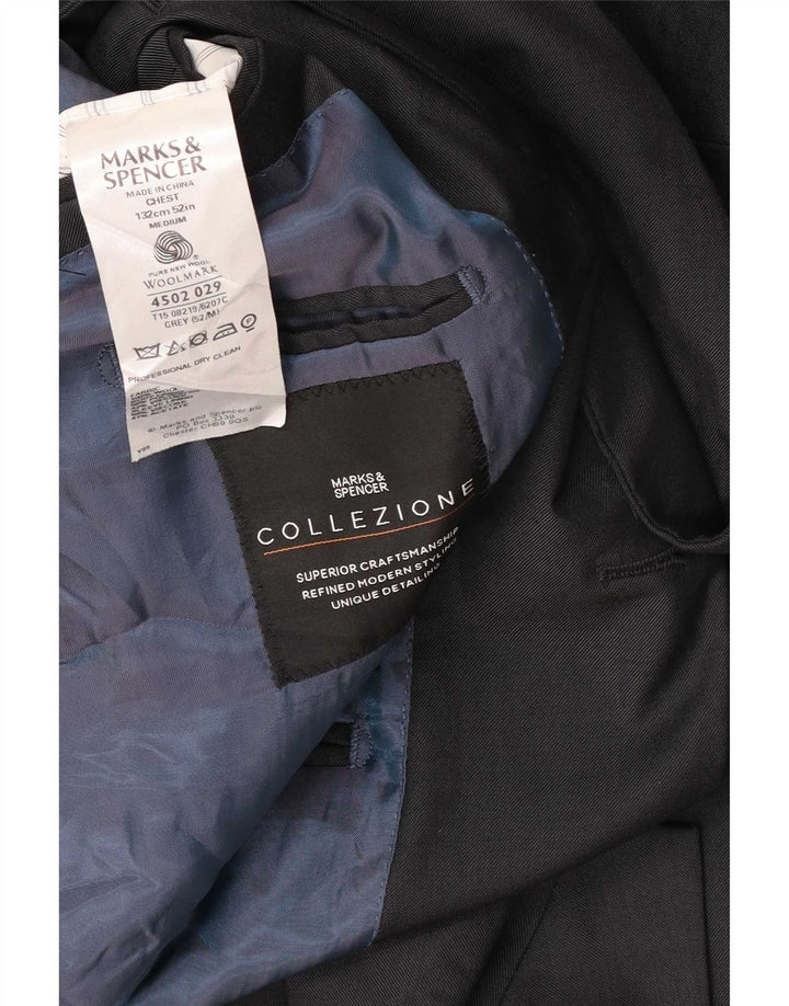 Мужской пиджак Marks & Spencer на 3 пуговицах, Великобритания 52 3XL, серая шерсть