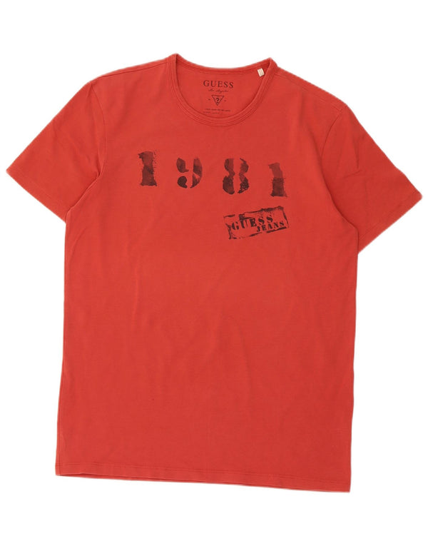 Guess Женская футболка с рисунком Top UK 18 XL Красный Хлопок