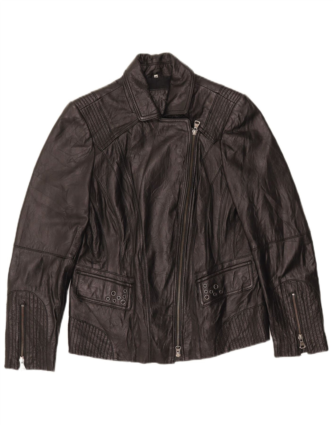 BONITA Женская кожаная косуха EU 38 Средний черный из овечьей кожи