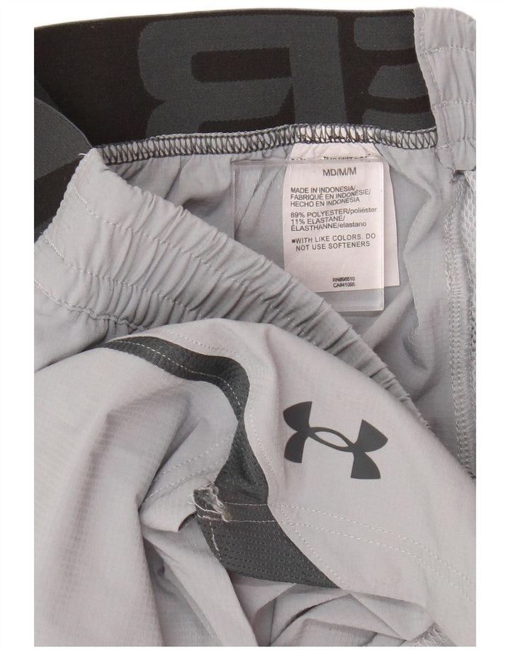 Мужские спортивные шорты с графическим рисунком Under Armour, средне-серые, полиэстер с цветными блоками