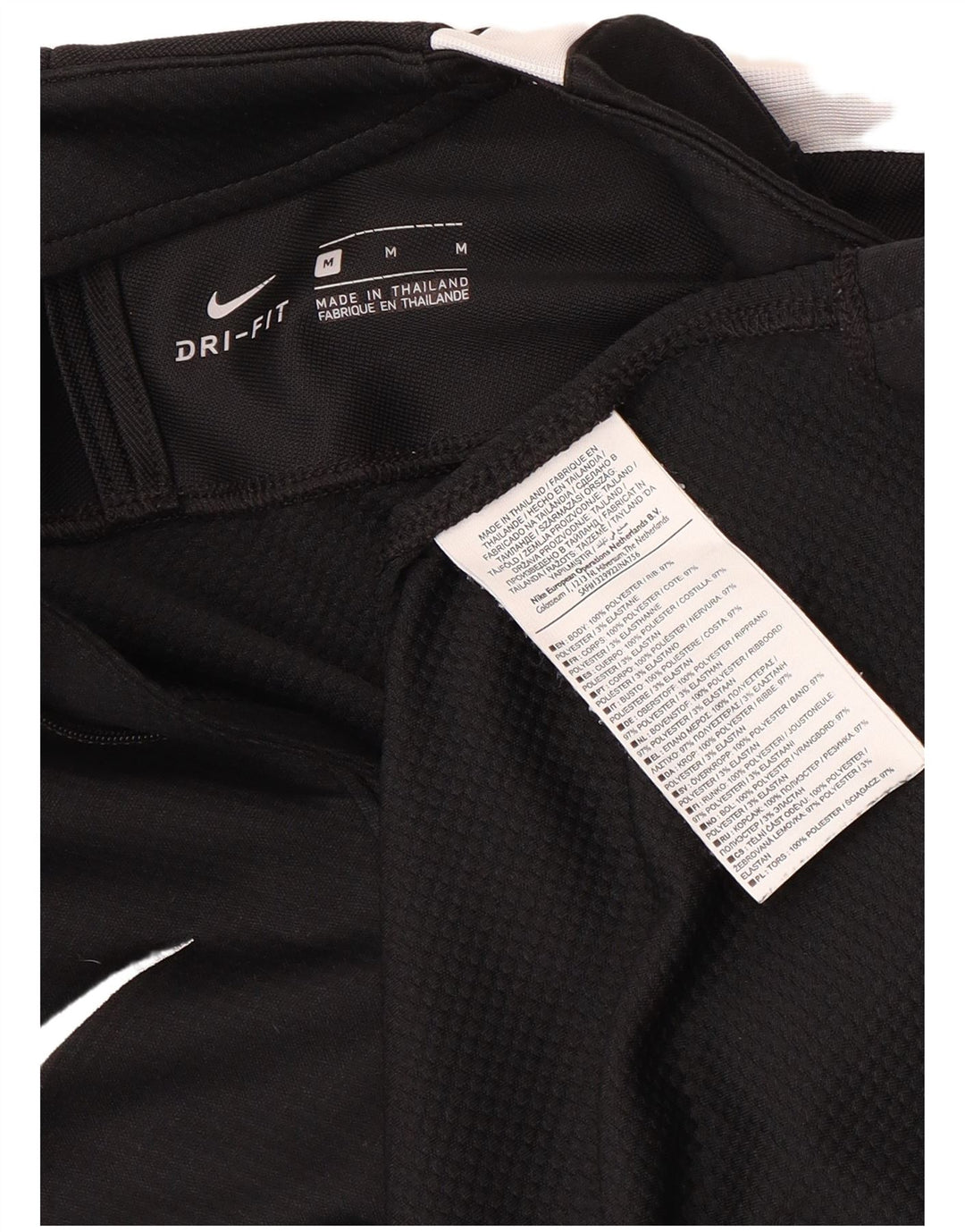 Мужской пуловер с воротником на молнии NIKE Dri Fit, спортивный костюм среднего размера, черный с цветными блоками