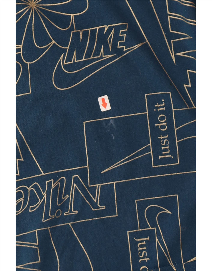 Мужская футболка с графическим рисунком Nike, маленький темно-синий хлопок