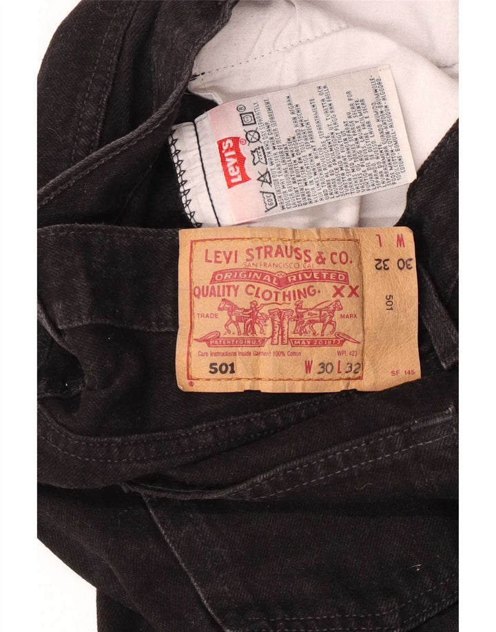 Мужские прямые джинсы Levi's 501 W30 L32, черный хлопок