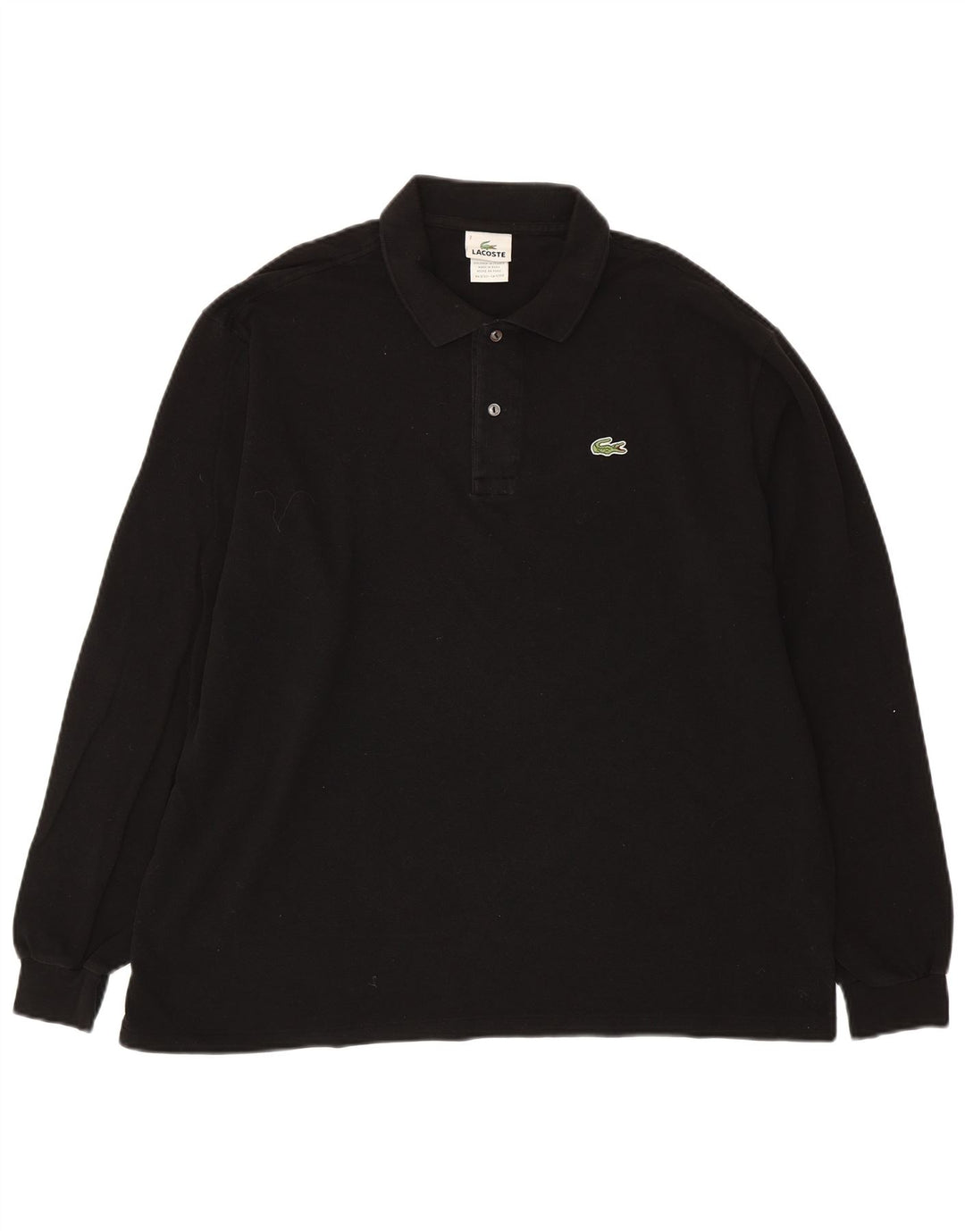 Мужская рубашка поло LACOSTE с длинным рукавом, размер 7, 2XL, черный хлопок