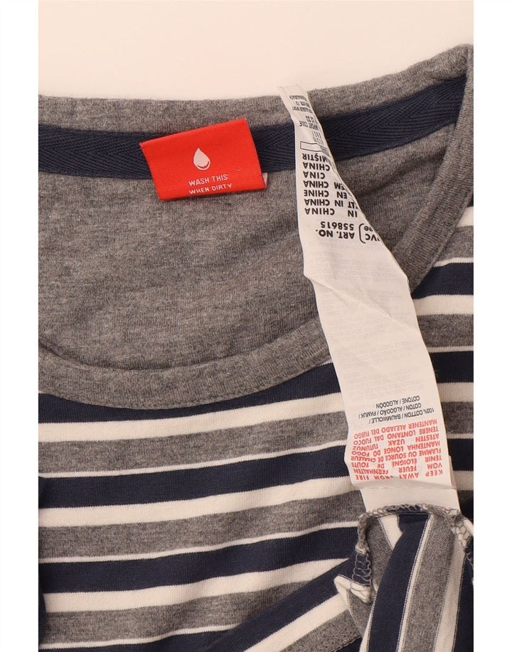 PUMA Mens T-Shirt Top Medium Grey Striped Cotton Vintage Puma and Second-Hand Puma from Messina Hembry 