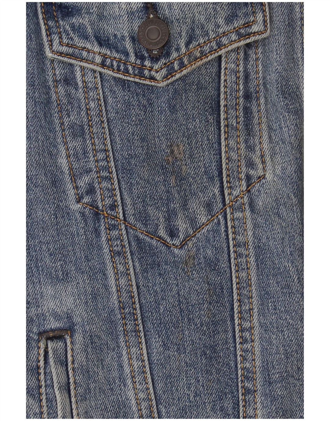 Женская джинсовая куртка Levi's UK 10, маленькая, синяя, хлопок