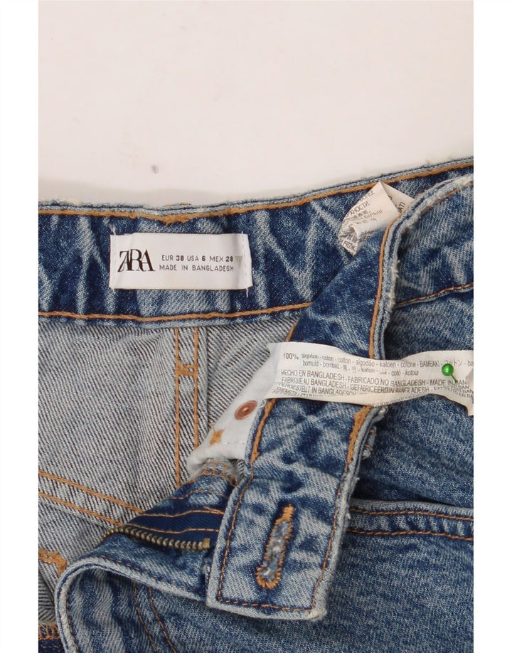 Женские джинсовые шорты ZARA EU 38, маленькие W28, синие, хлопок