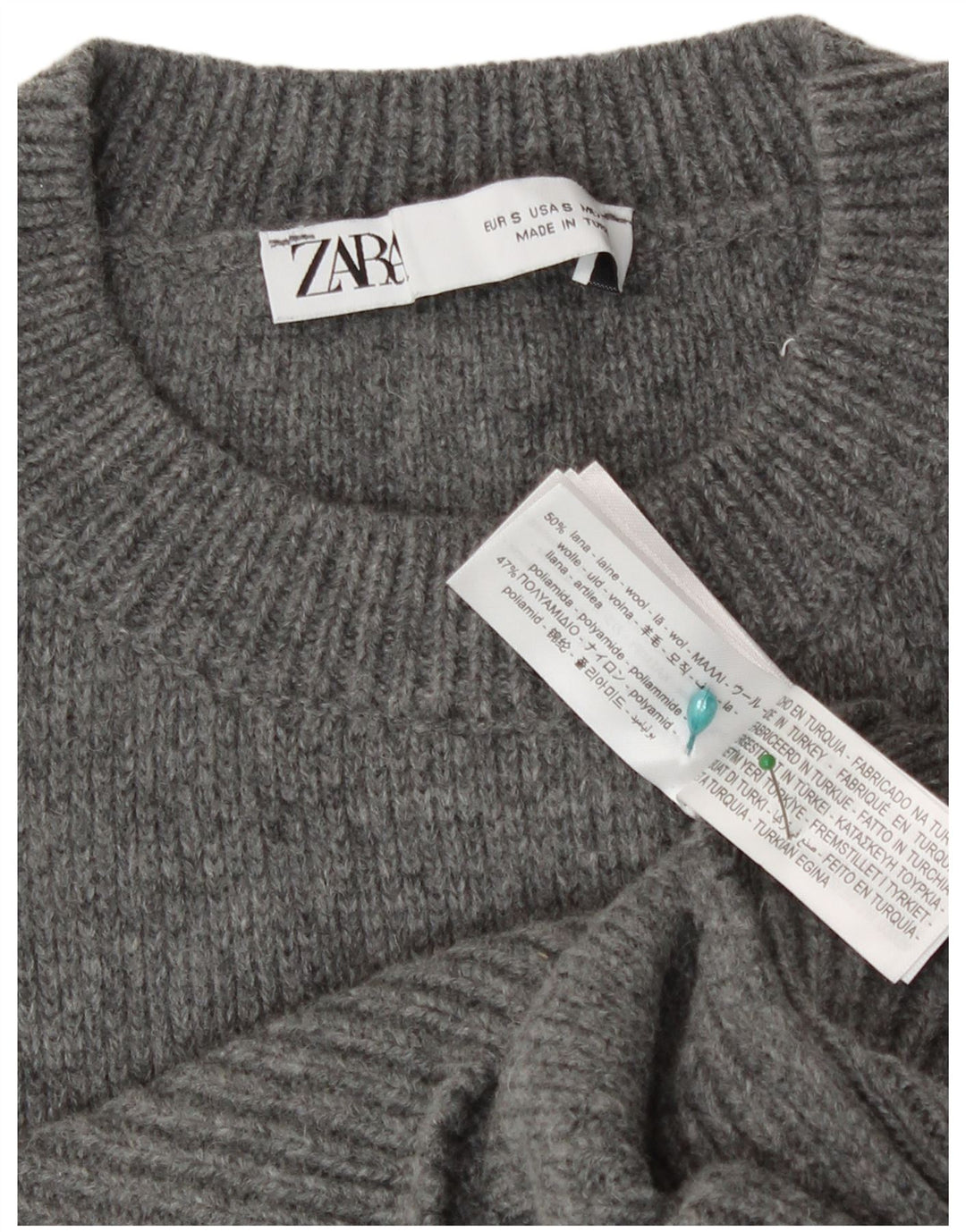 Женская укороченная майка Zara UK 10, маленькая серая шерсть