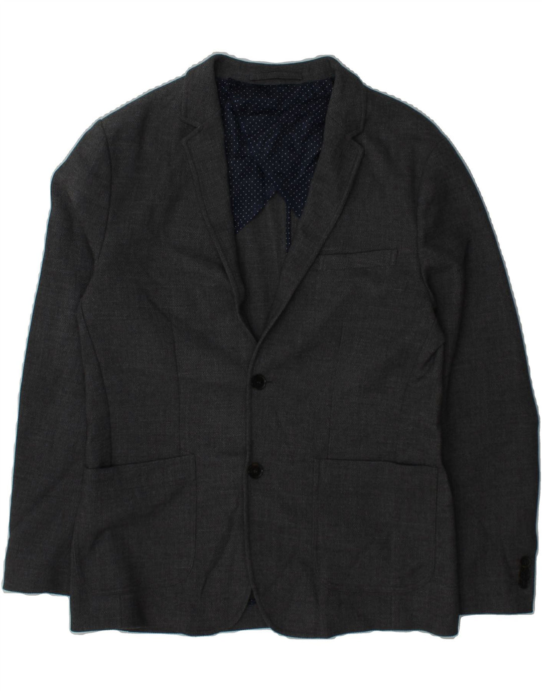 JACK & JONES Mens 2 Button Blazer Jacket IT 52 XL Grey Polyester Vintage Jack & Jones and Second-Hand Jack & Jones from Messina Hembry 
