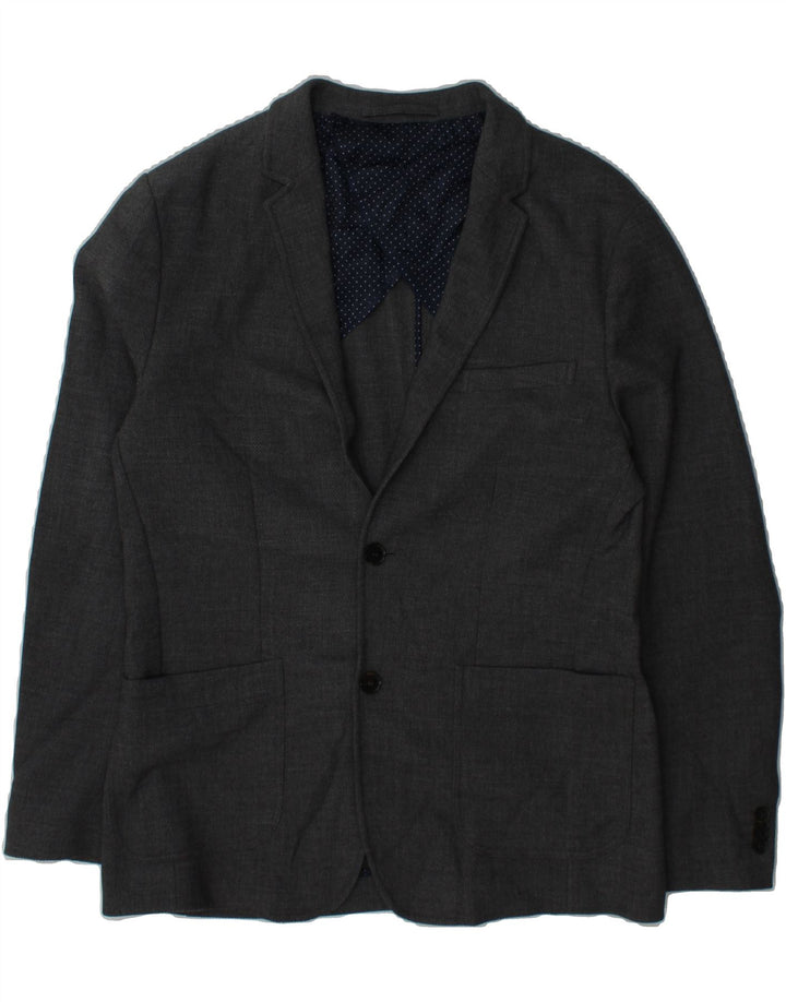 JACK & JONES Mens 2 Button Blazer Jacket IT 52 XL Grey Polyester Vintage Jack & Jones and Second-Hand Jack & Jones from Messina Hembry 