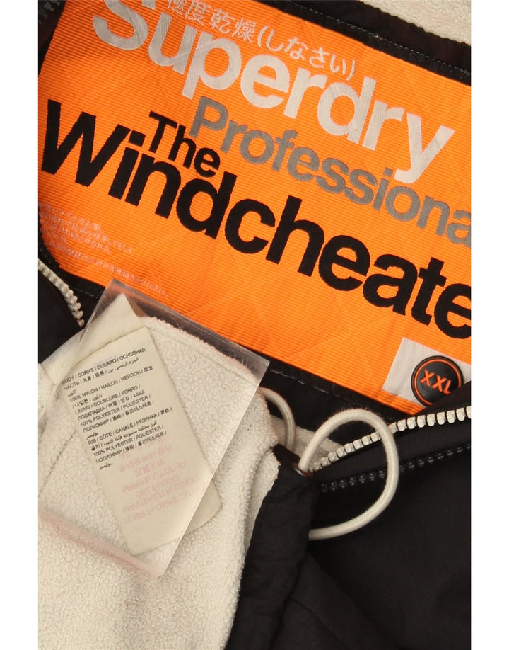 SUPERDRY Женская ветровка с капюшоном The Windcheater UK 20 2XL, черная