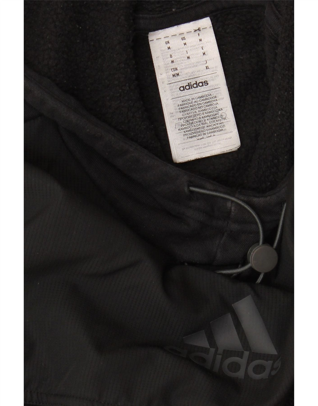 Мужской джемпер с капюшоном ADIDAS, средний черный, хлопок