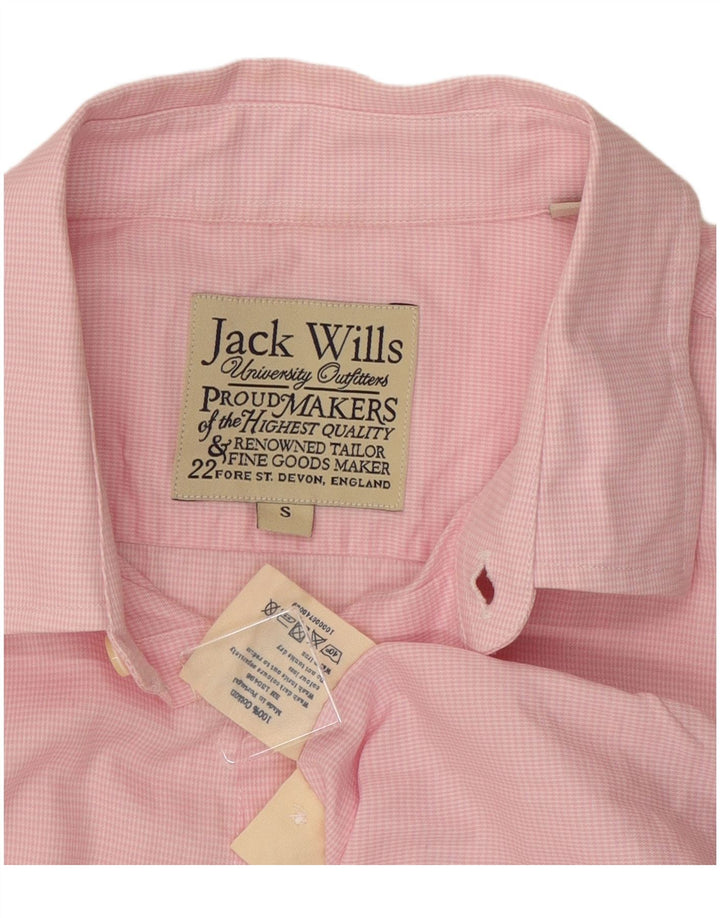 Мужская рубашка Jack Wills, маленькая розовая, хлопок с узором "гусиные лапки"