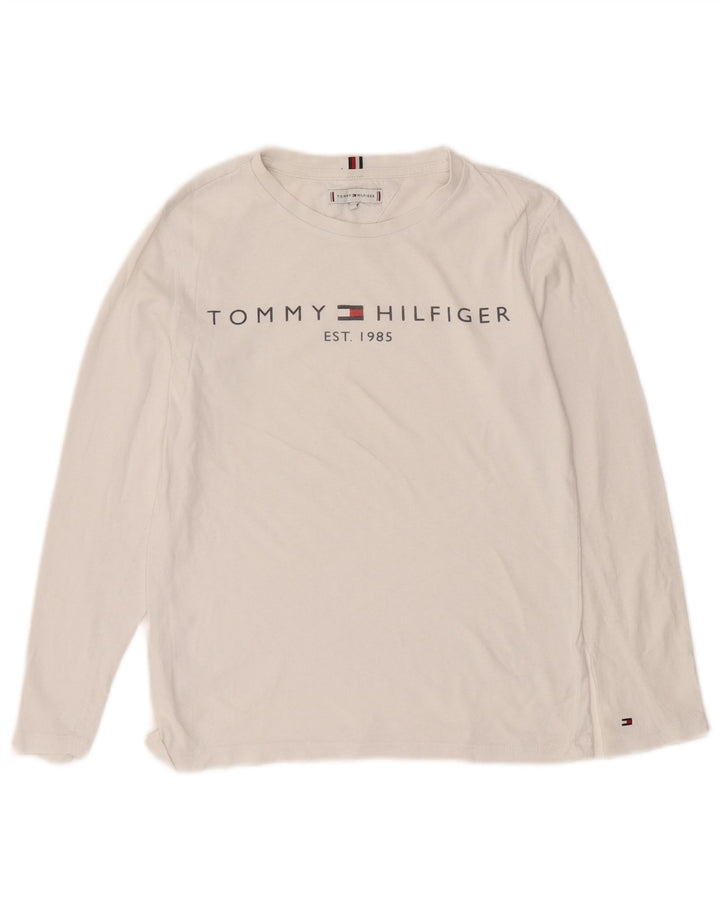 Tommy Hilfiger Топ с рисунком для мальчиков с длинными рукавами, 11–12 лет, белый
