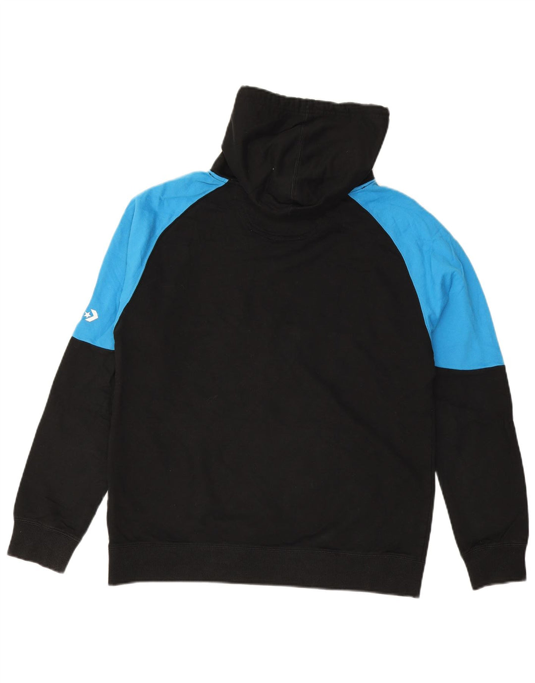 Мужской джемпер с капюшоном CONVERSE с рисунком, средний черный, хлопок с цветными блоками