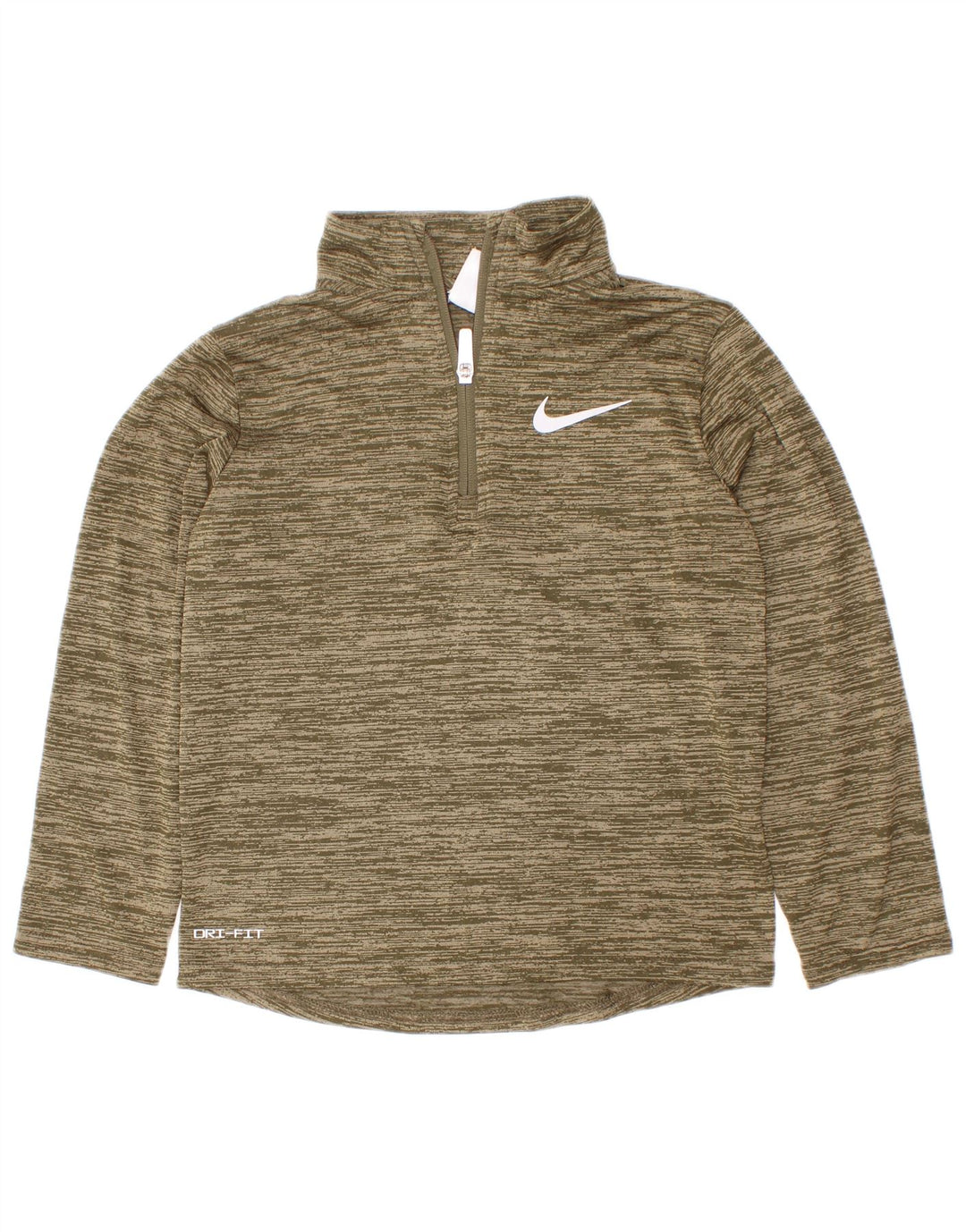 Пуловер спортивный костюм Nike для мальчиков Dri Fit, топ 5–6 лет, средний, хаки, в крапинку