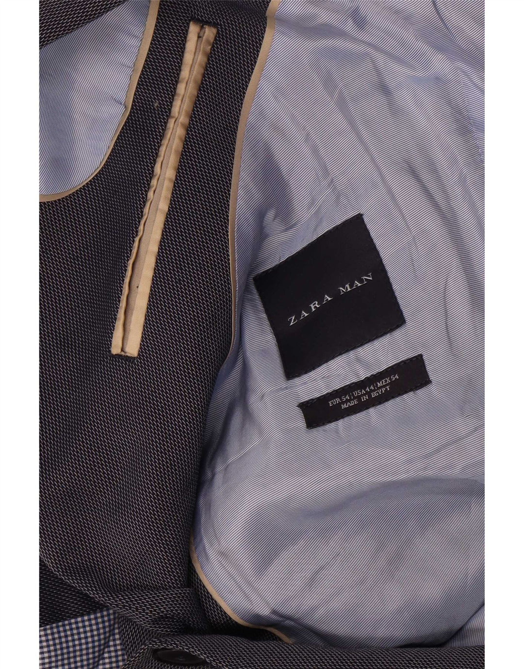 Мужской пиджак Zara на 2 пуговицах EU 54 XL, темно-синий полиэстер