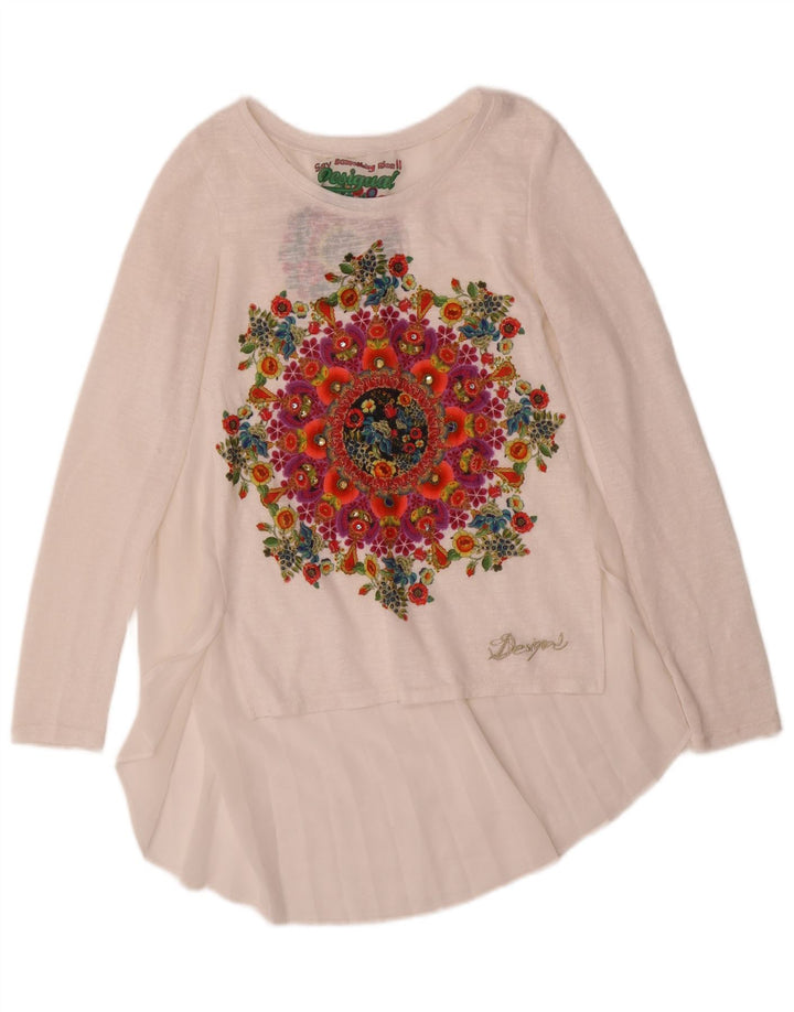 Женская туника с рисунком Desigual UK 10, маленький белый цветочный принт