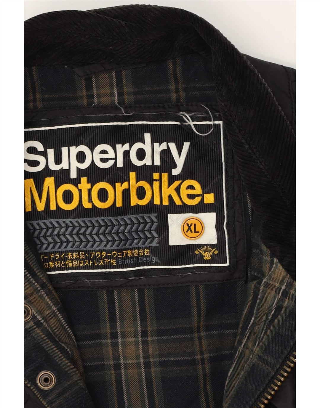Мужская стеганая куртка-гонщик Superdry UK 42 XL, черный нейлон