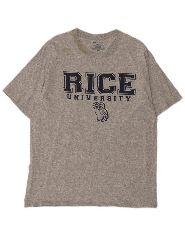 Мужская футболка Champion Rice University с графическим рисунком, топ XL, серый хлопок