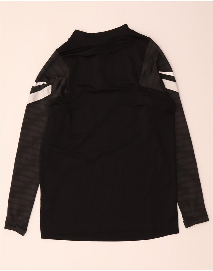 Мужской пуловер с воротником на молнии Nike Dri Fit, спортивный костюм среднего размера, черный с цветными блоками
