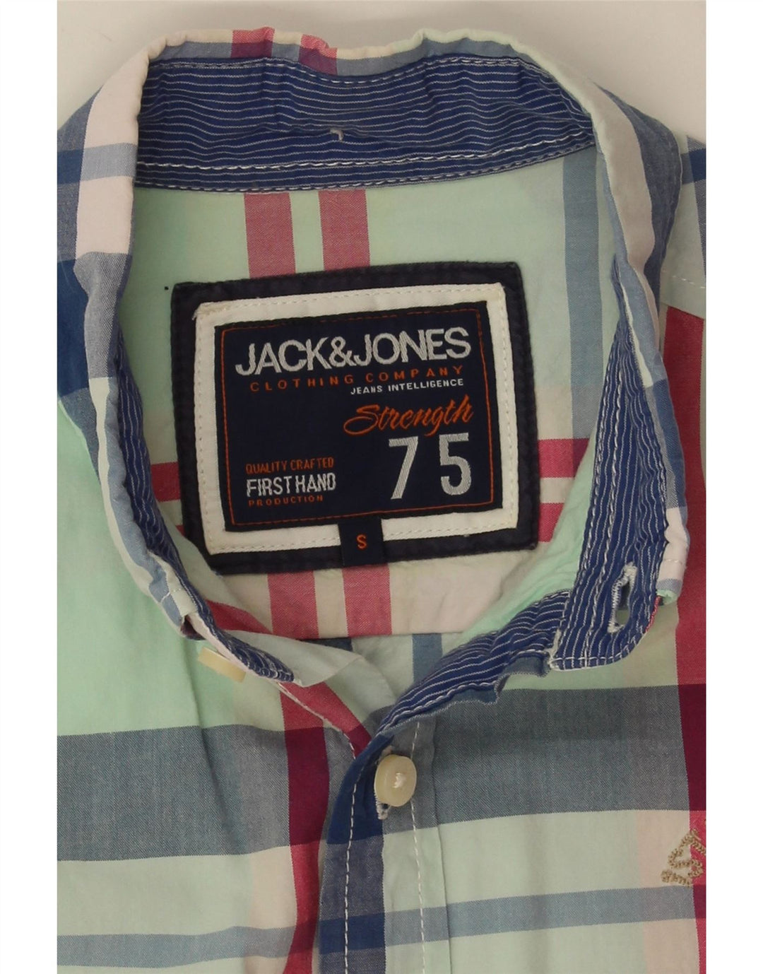 Мужская рубашка с коротким рукавом Jack & Jones в зеленую клетку