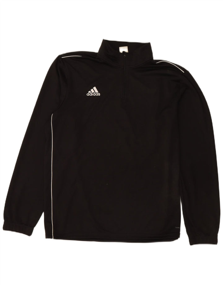 Мужской пуловер с воротником на молнии Adidas Climalite, спортивный костюм, топ XL, черный полиэстер