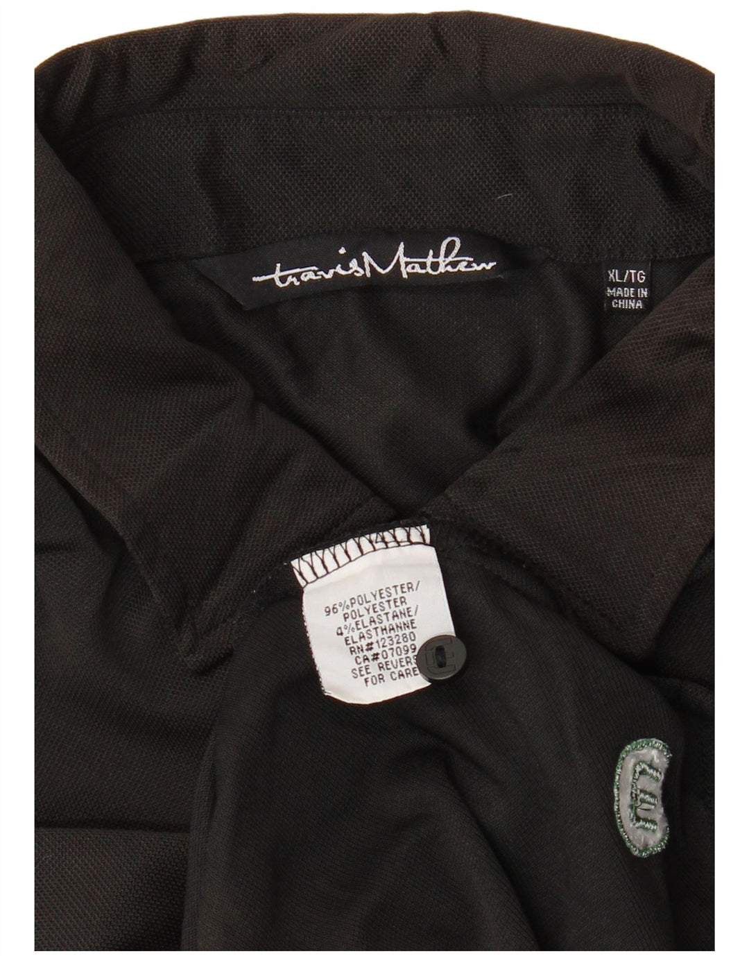 Мужская рубашка поло TRAVIS MATHEW с рисунком XL, черная, полиэстер с цветными блоками