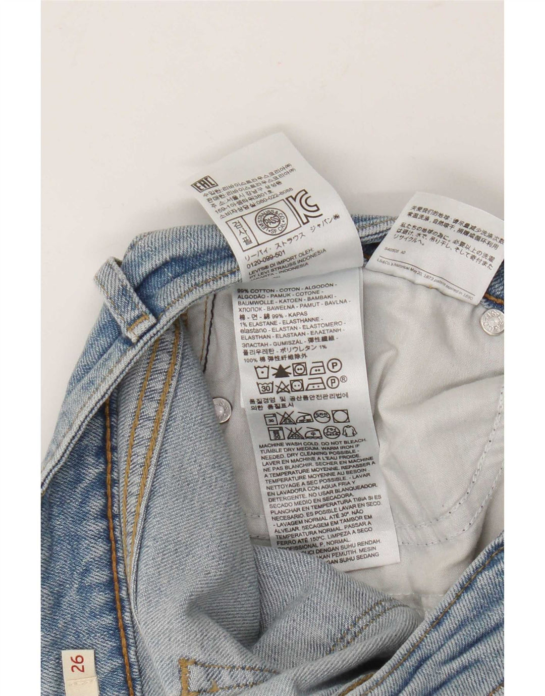 Женские прямые джинсы Levi's 714 W26 L30 синие, хлопок