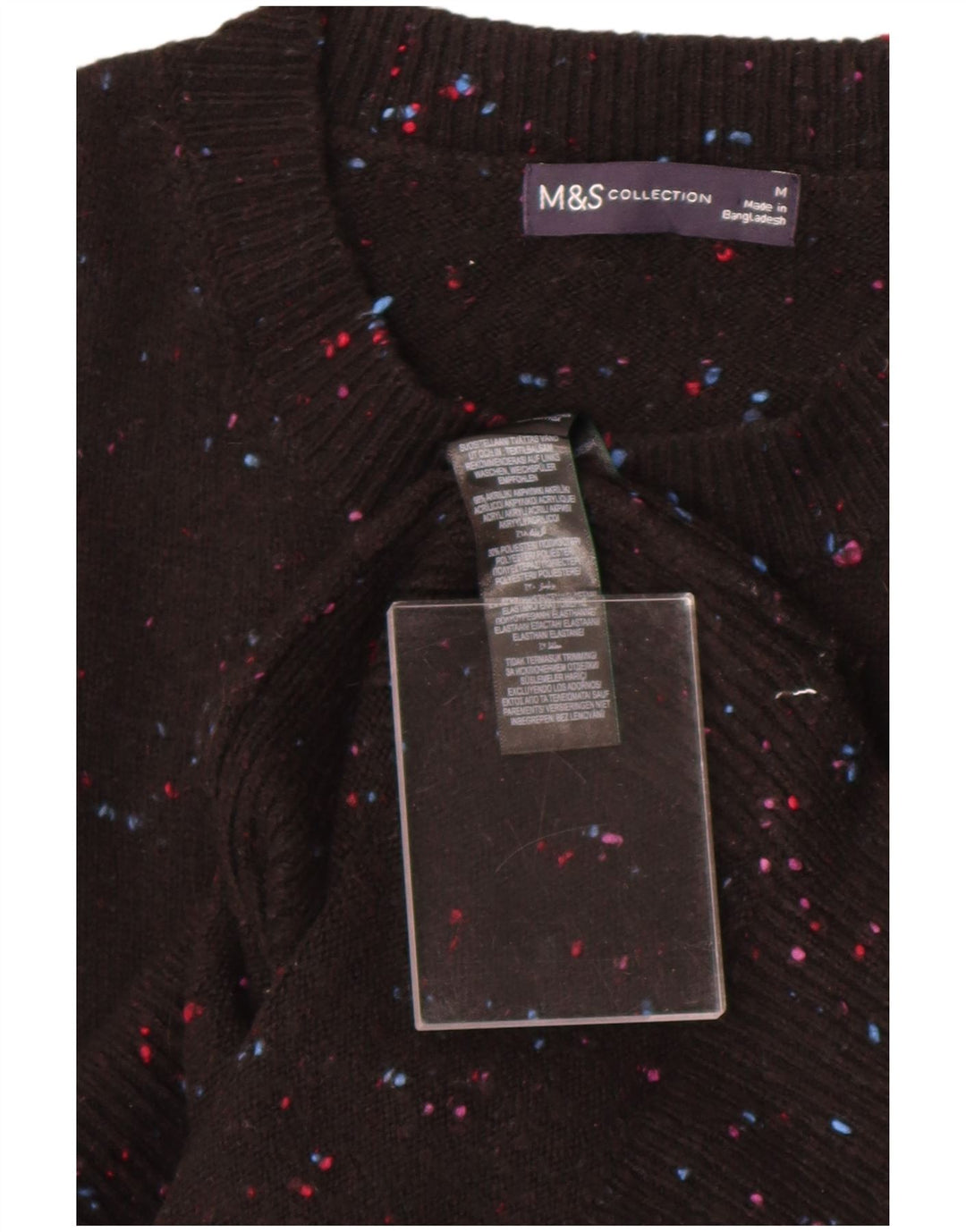 Мужская майка Marks & Spencer, средний черный акрил в крапинку