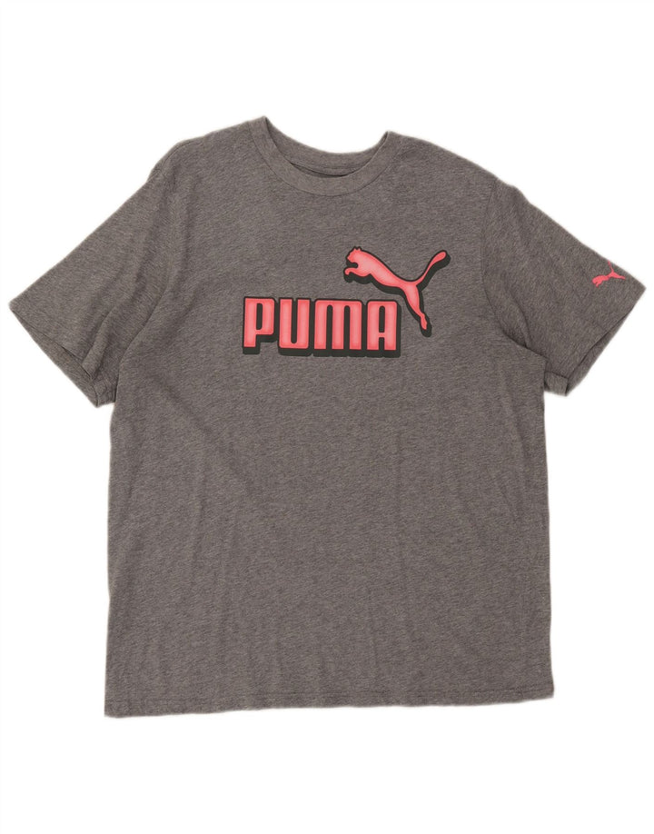 Мужская футболка с рисунком PUMA, большая, серая