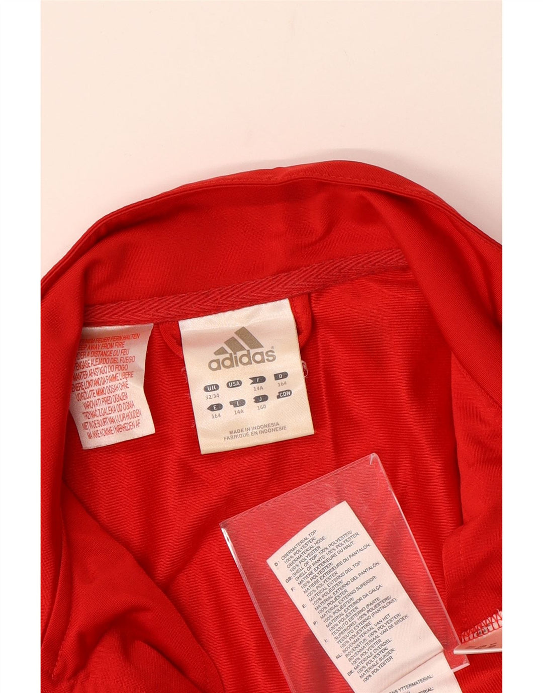 Спортивный костюм ADIDAS для мальчиков, верхняя куртка 13–14 лет, красный полиэстер с цветными блоками