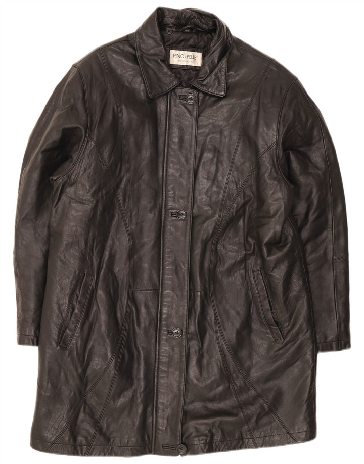 Женское кожаное пальто оверсайз Rino & Pelle IT 44 Medium Black