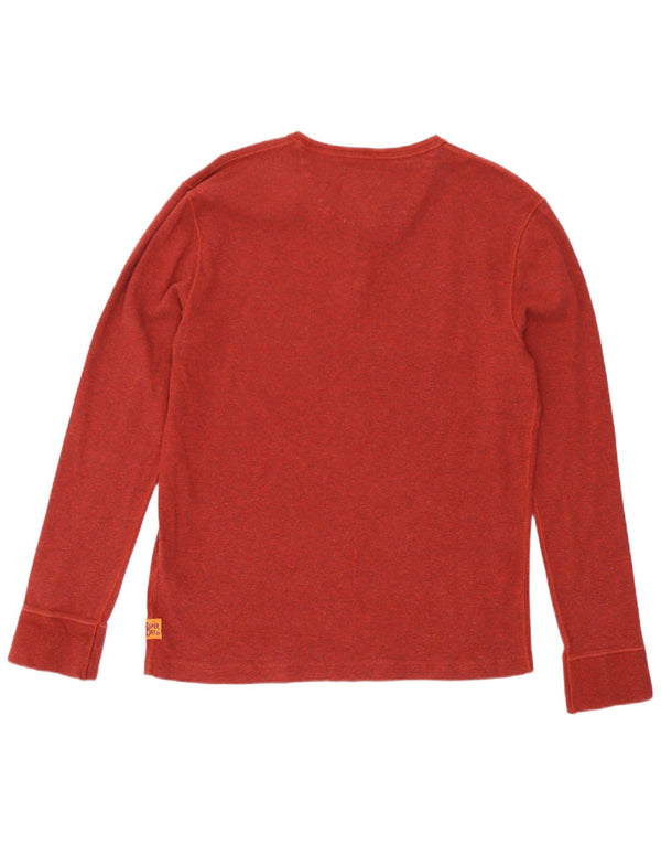 Мужской топ Superdry с длинным рукавом 2XL, красный хлопок с крапинками