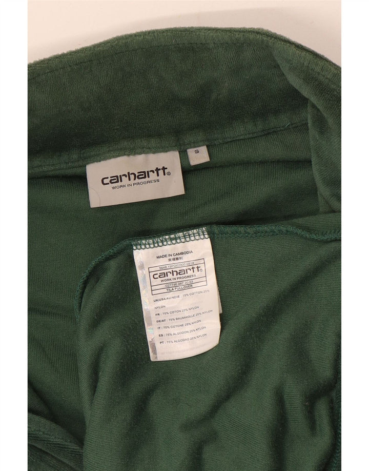 Мужской свитшот с воротником на молнии Carhartt, маленький зеленый хлопковый джемпер