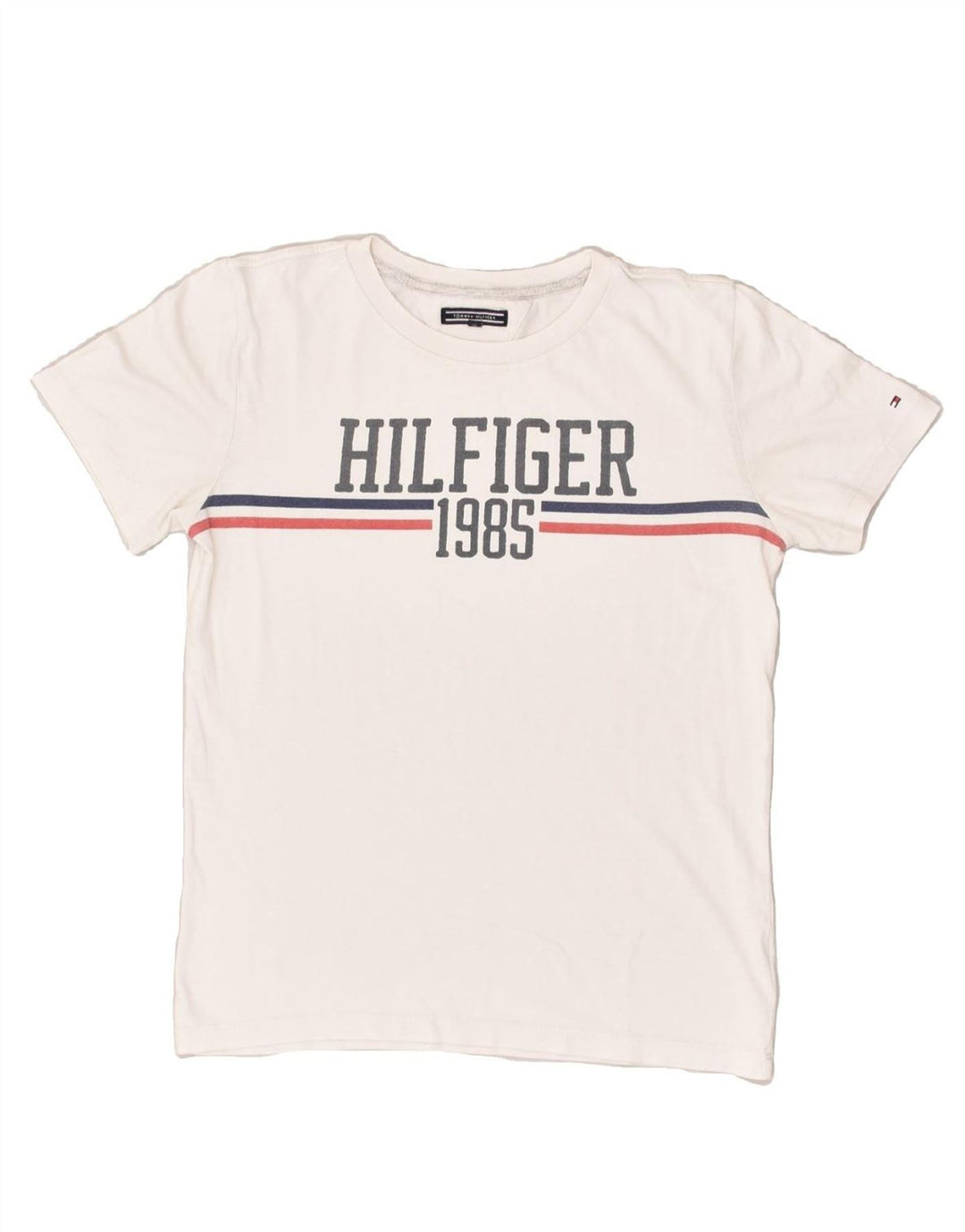 TOMMY HILFIGER Boys Graphic T-Shirt Top 13-14 Years Off White | Vintage Tommy Hilfiger | Thrift | Second-Hand Tommy Hilfiger | Used Clothing | Messina Hembry 