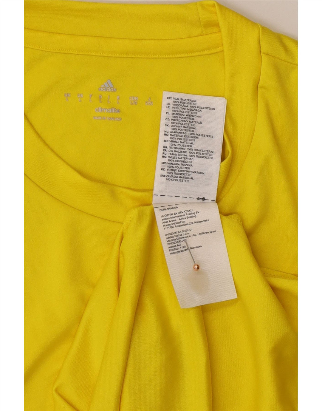 Мужская футболка ADIDAS Climalite, большой желтый полиэстер