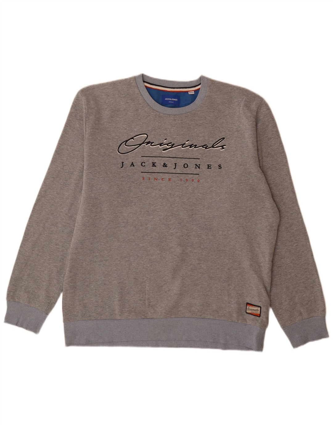 Мужской свитшот с рисунком Jack & Jones 2XL, серый полиэстер с крапинками