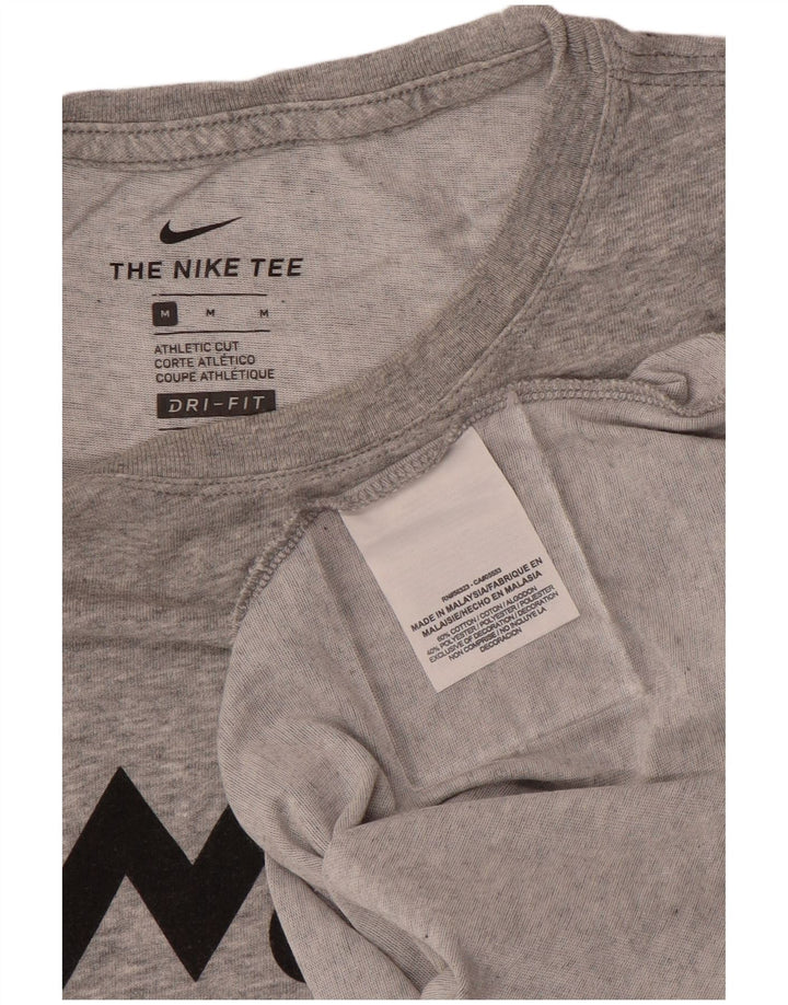 Женская футболка NIKE Dri Fit с графическим рисунком Top UK 14, средний серый хлопок