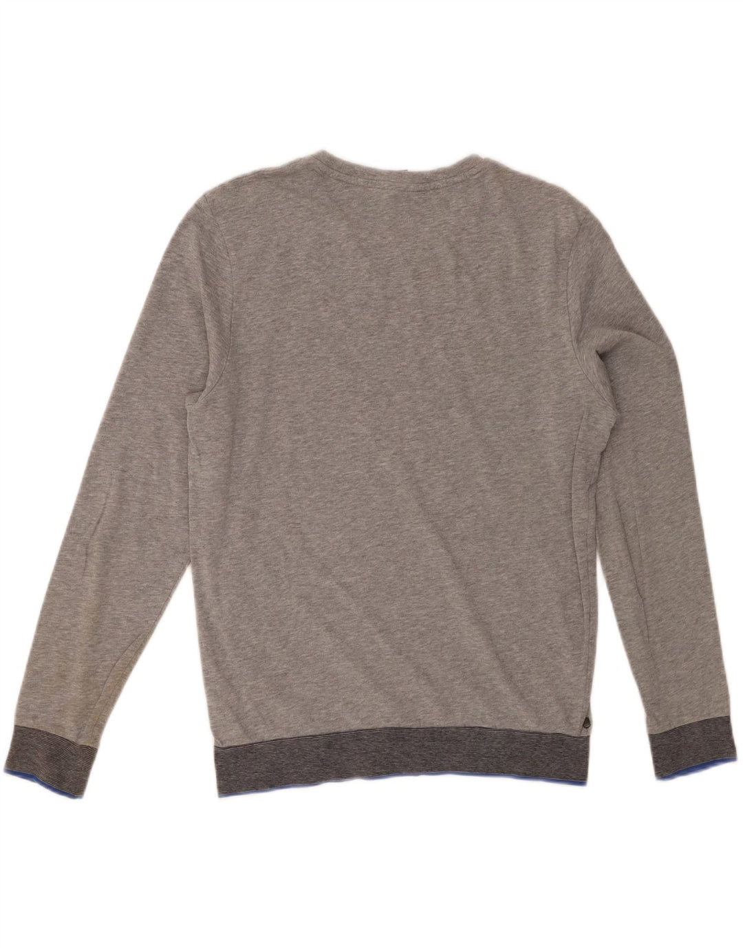 HUGO BOSS Mens Graphic Top Long Sleeve Small Grey Cotton